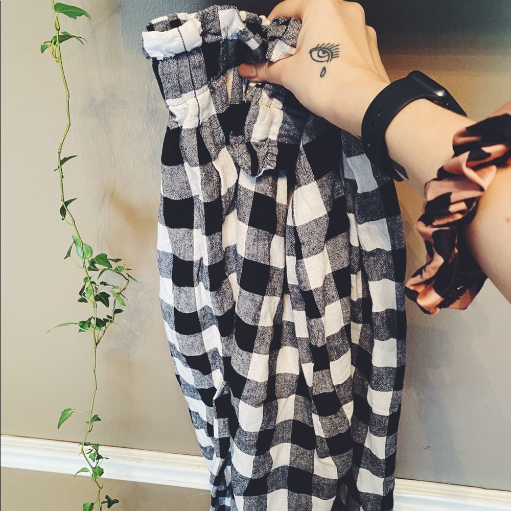 ASOS linen gingham midi skirt